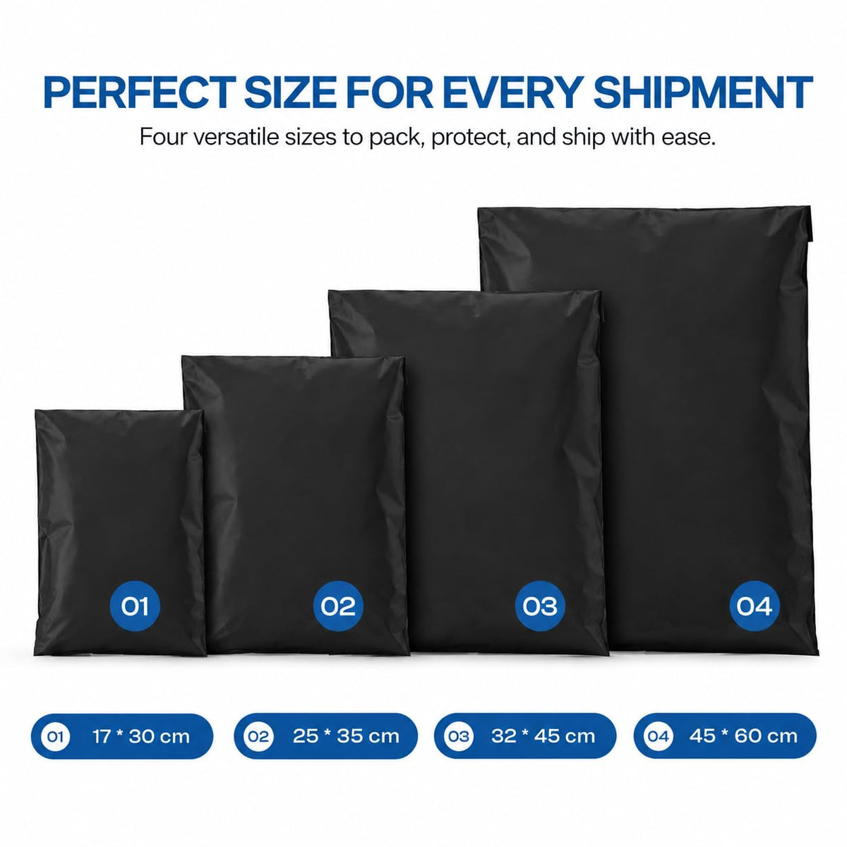 60 Mixed Size Plastic Self Seal Mail Postage Bags ~4074