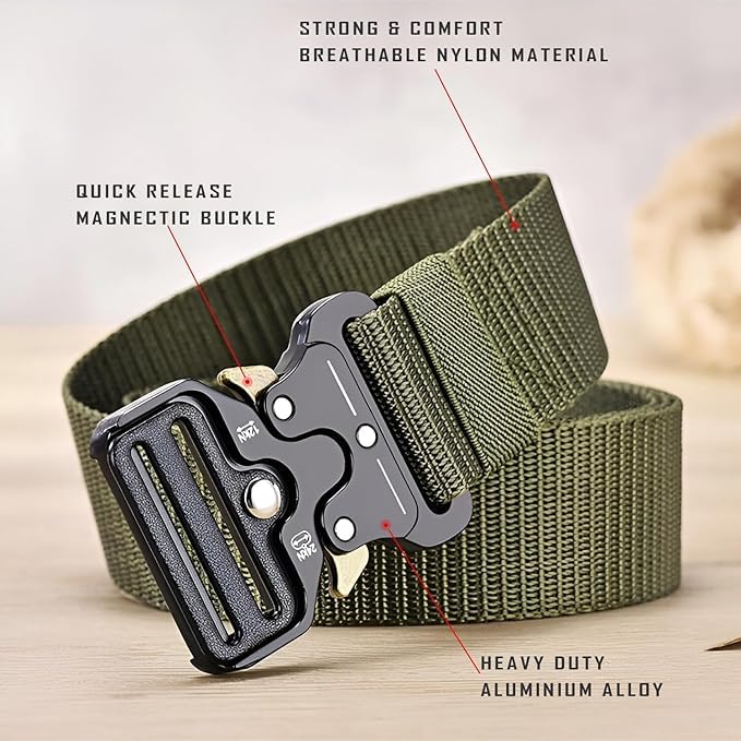 Mens Tactical Military Belts Adjustable Heavy Duty Nylon ~ 4027