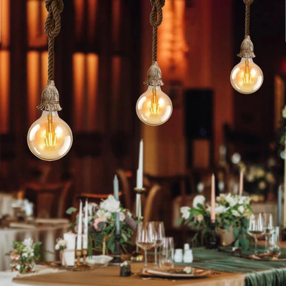 Hemp Ceiling Pendant Light Fitting E27 Lamp~4109