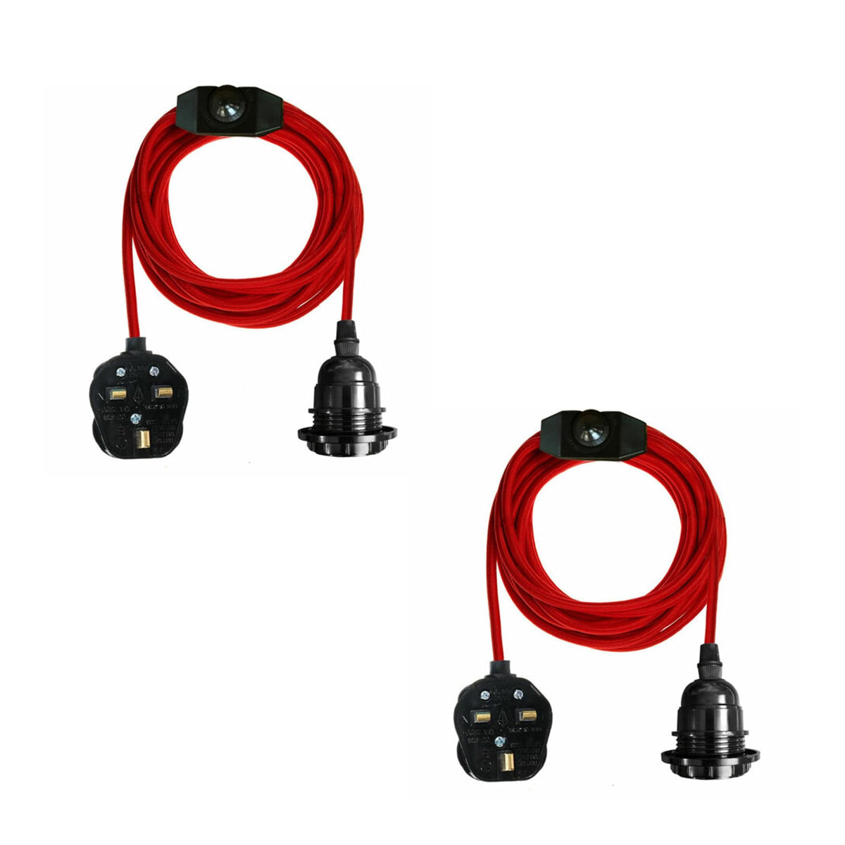 2m Plug in Pendant Light Fabric Cable  E27 Socket~4101