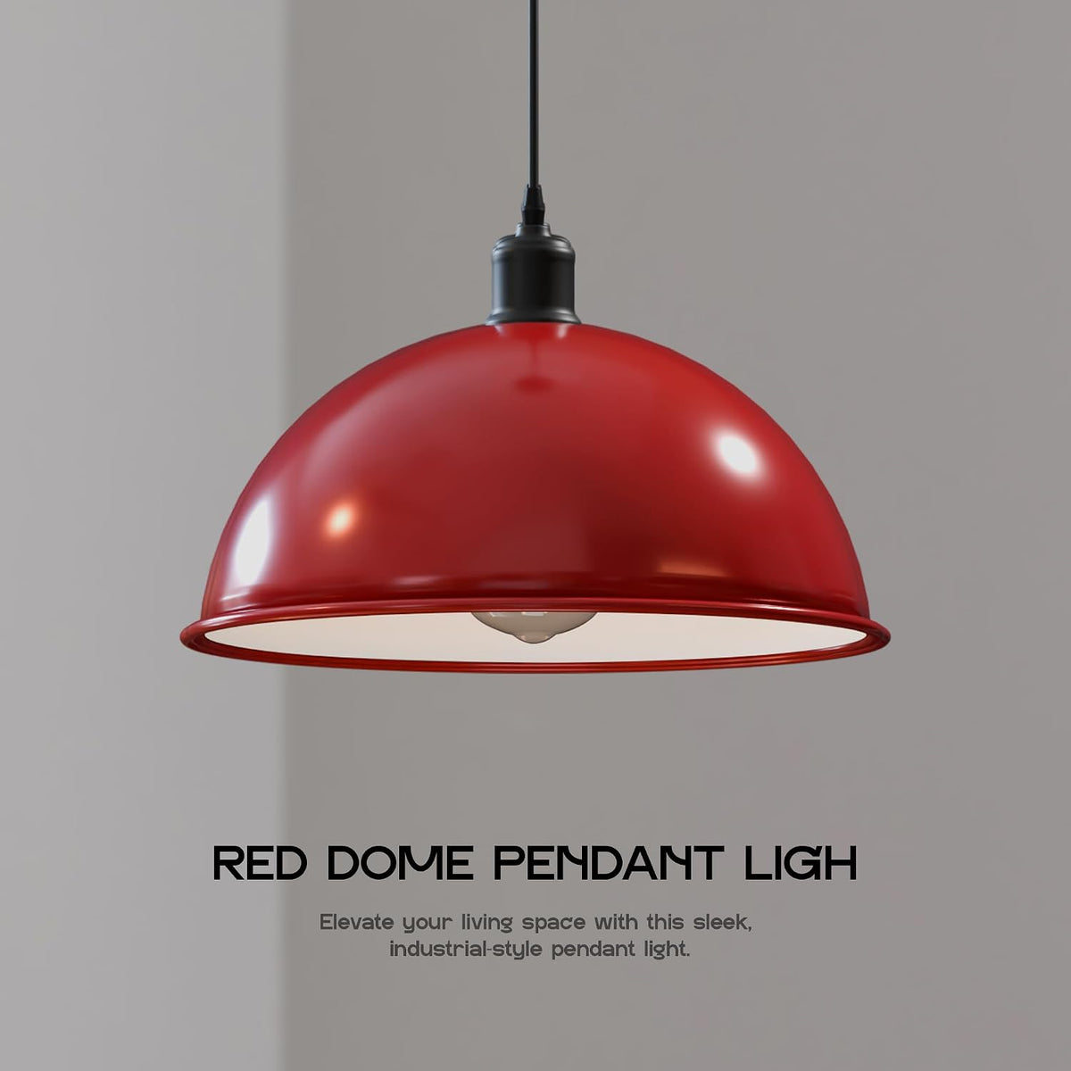 Vintage Large Industrial E27 Pendant Metal Ceiling Light Dome Shade ~3556