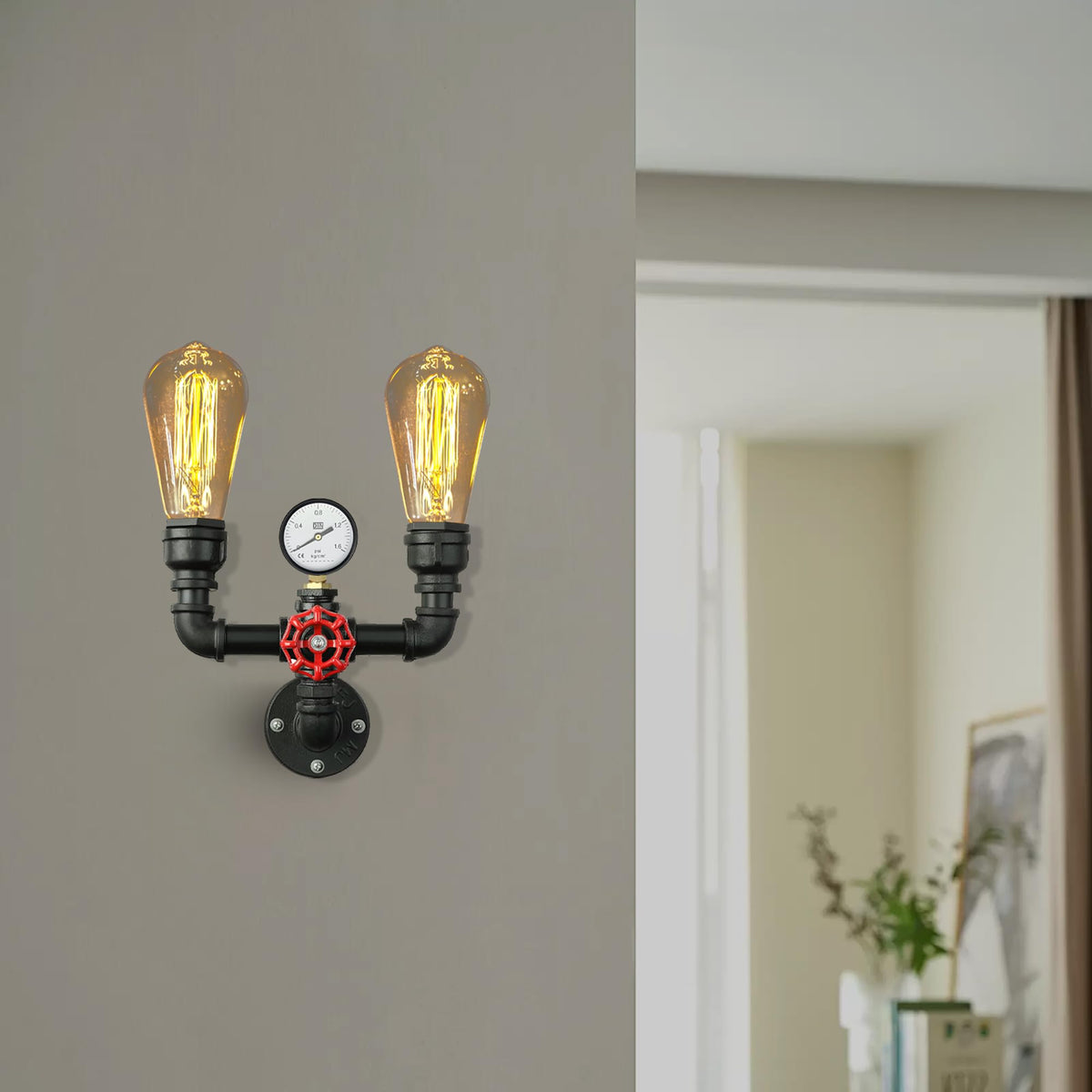 E27 socket pipe wall lamp