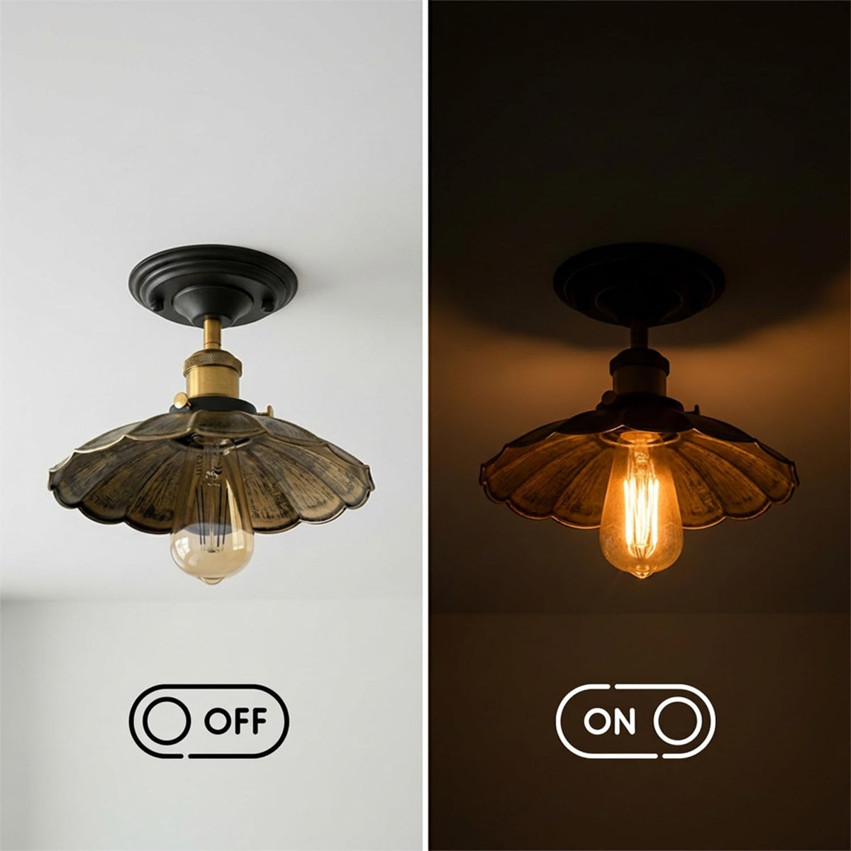 Semi flush mount ceiling light living room