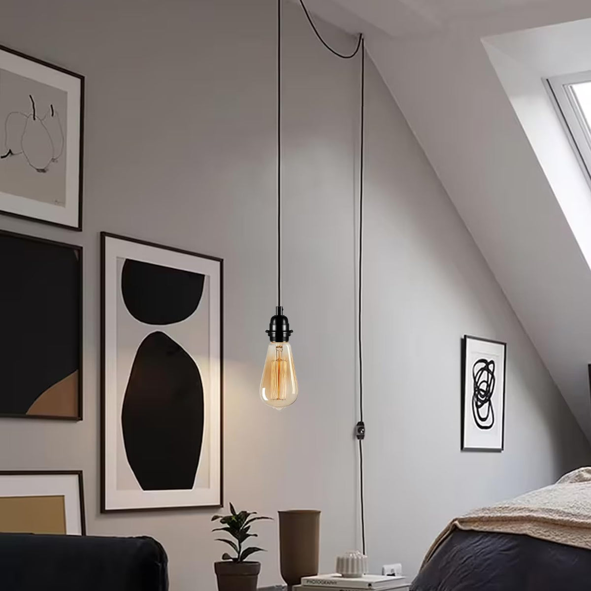 Industrial hanging 4m Plug in Pendant Light Fit~4065