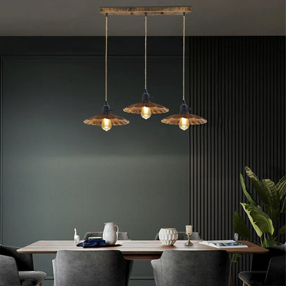3 Way Pendant Light Triangle Metal Wire Cage~4059