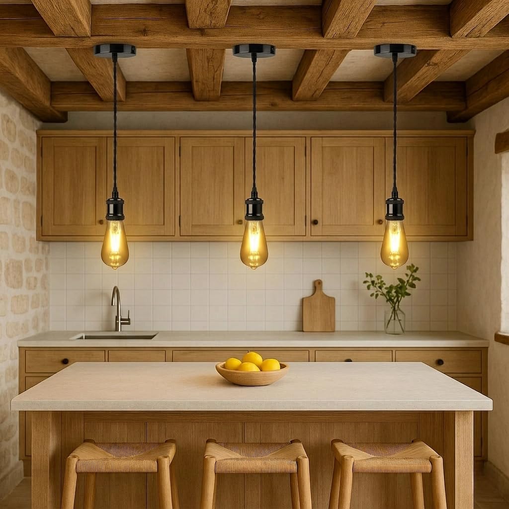 Vintage E27 Pendant Light 2m Cable 3 Pack~4087