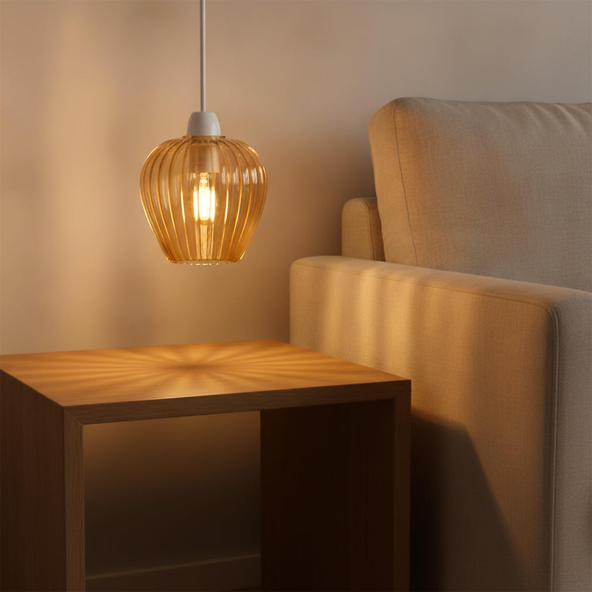 Amber Glass Lamp Shade Pendant Light Replacement~4081
