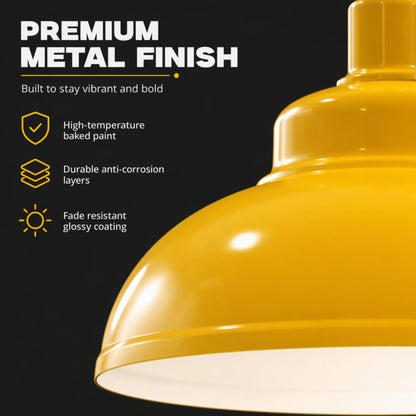 Curvy Metal Shade Pendant Light  E27 29cm Metal Shade~4151