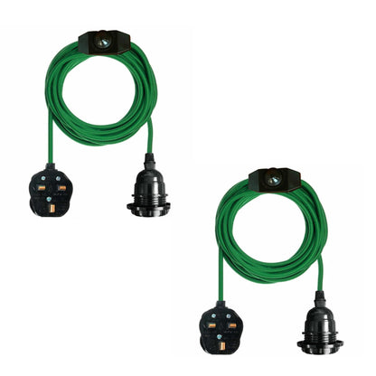 2m Plug in Pendant Light Fabric Cable  E27 Socket~4101