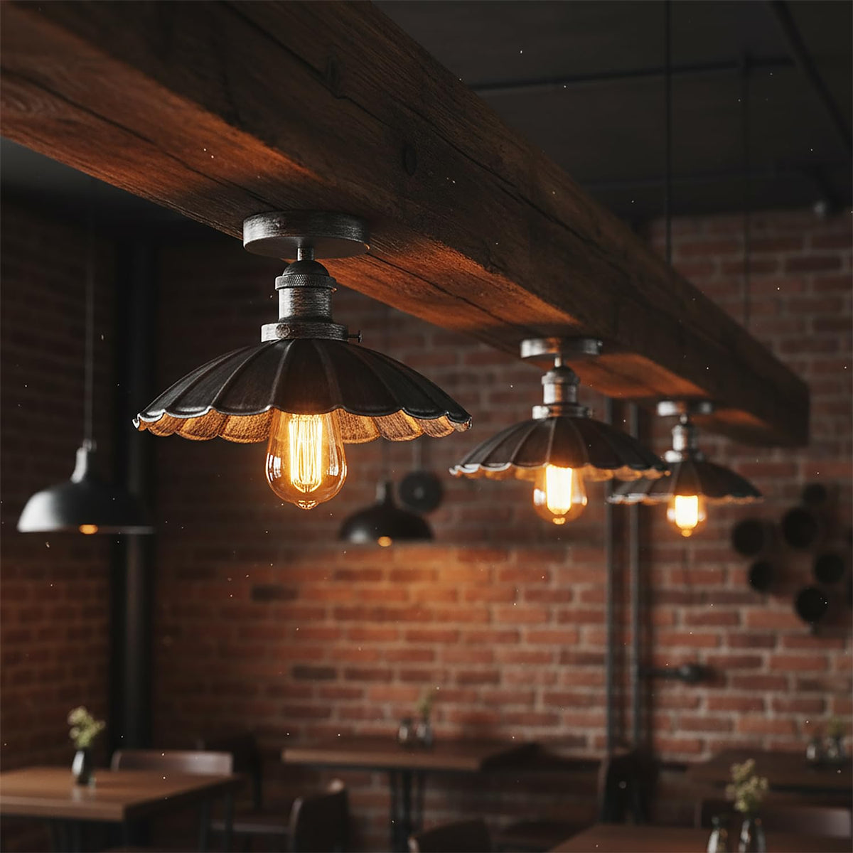 Vintage Retro Semi Flush Mount Metal Ceiling Lamp~4058