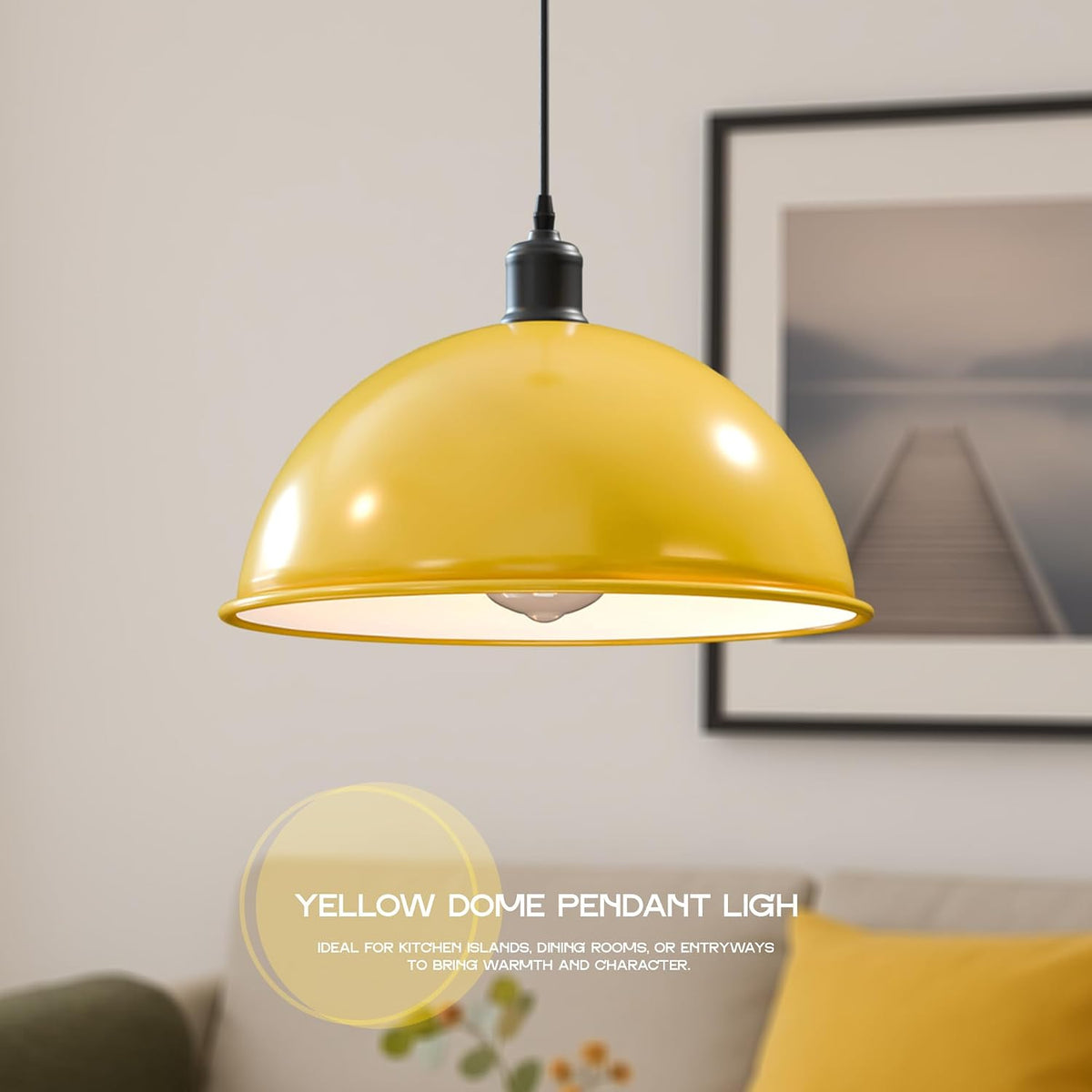 Vintage Large Industrial E27 Pendant Metal Ceiling Light Dome Shade ~3556