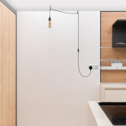 Plug in Pendant Light 2m/4.5m Cable E27 Lamp Holder~4119