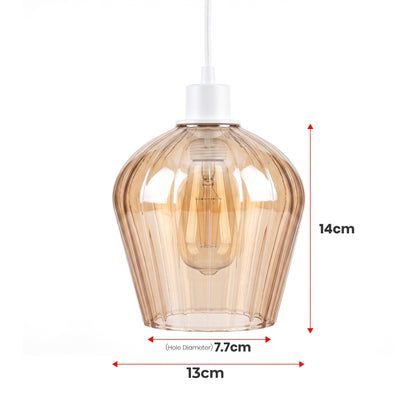 Amber Glass Lamp Shade Pendant Light Replacement~4081