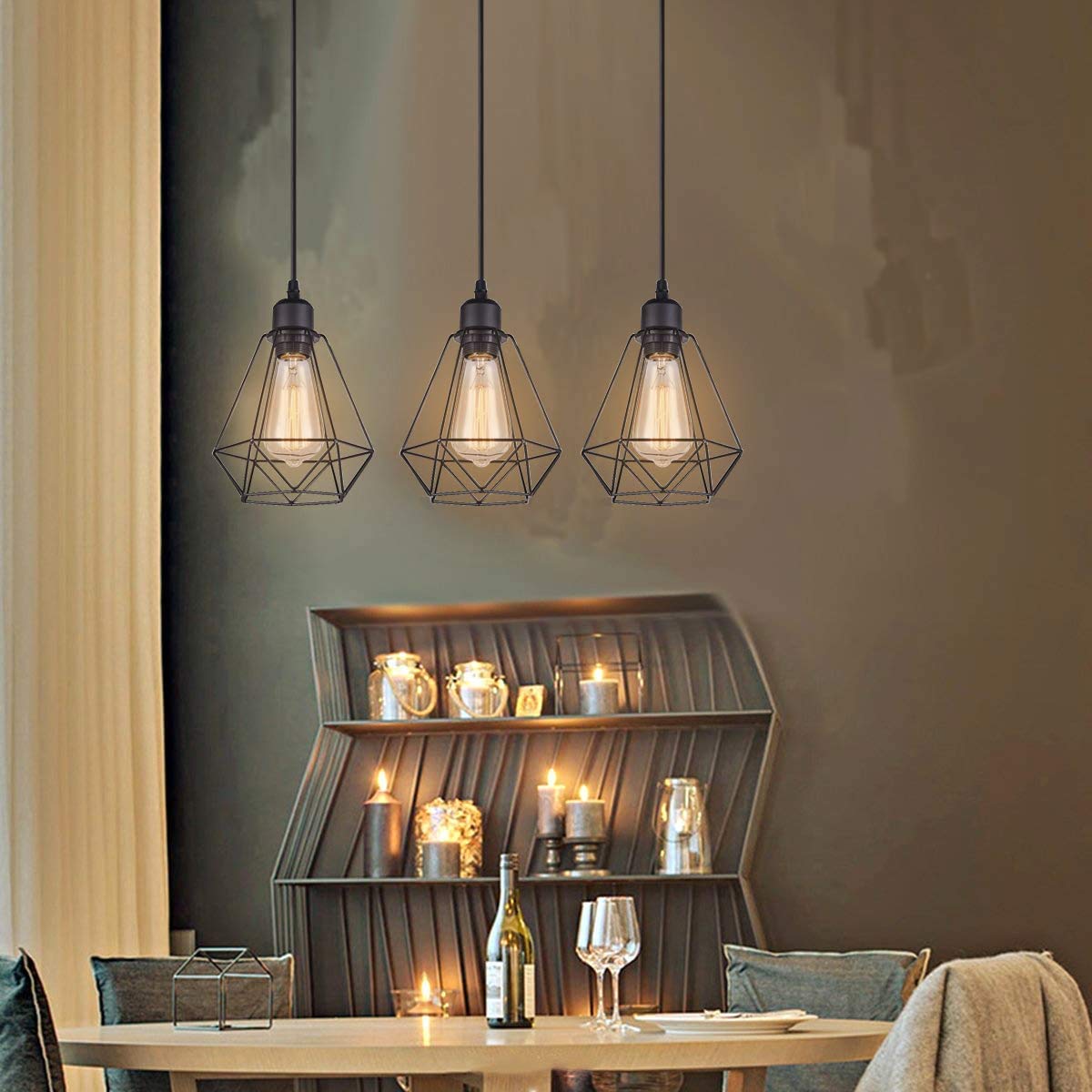 black shade lampshade ceiling