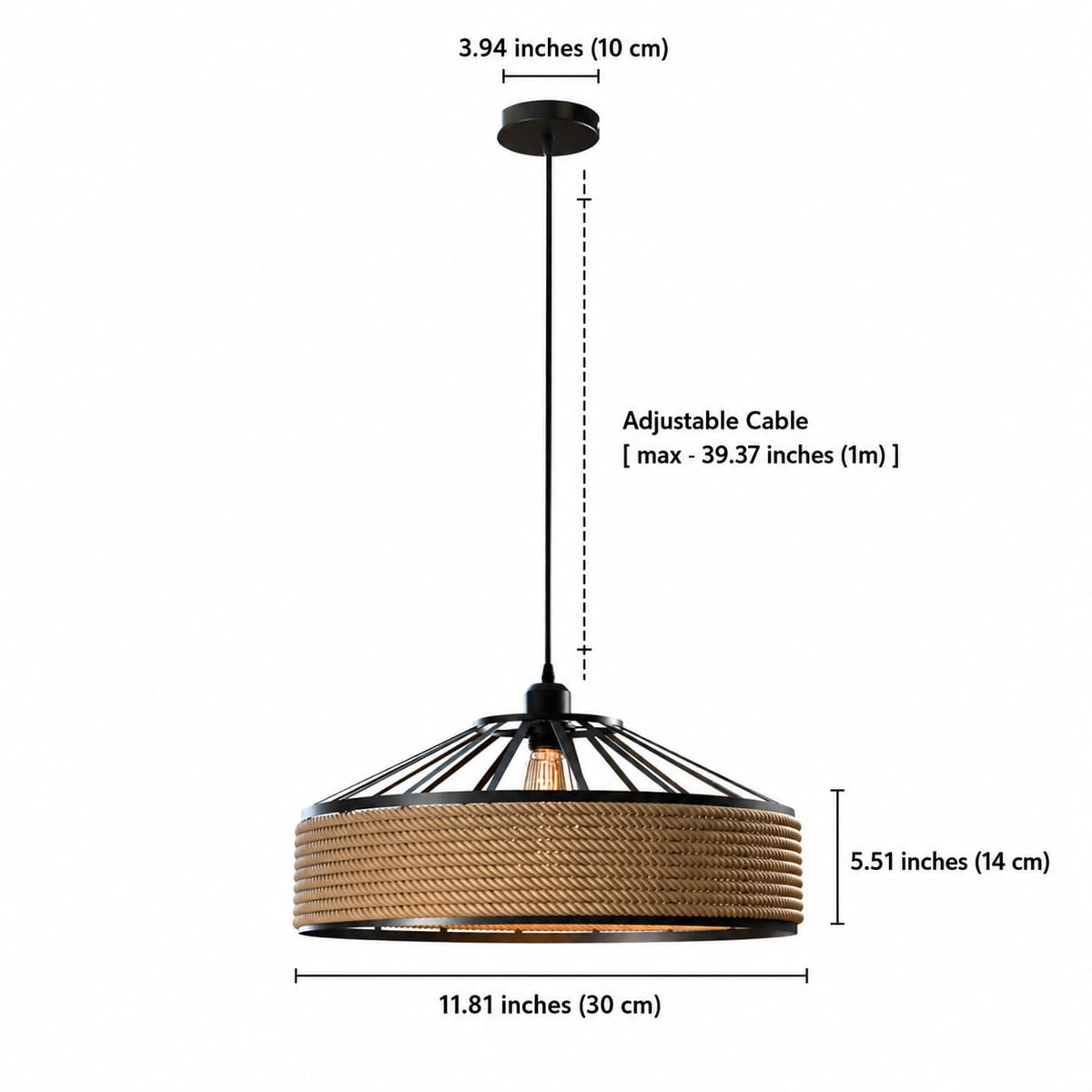 natural hemp rope ceiling lamp