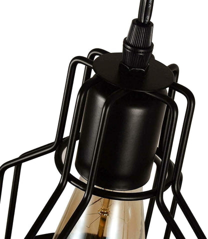 retro black metal cage lamp