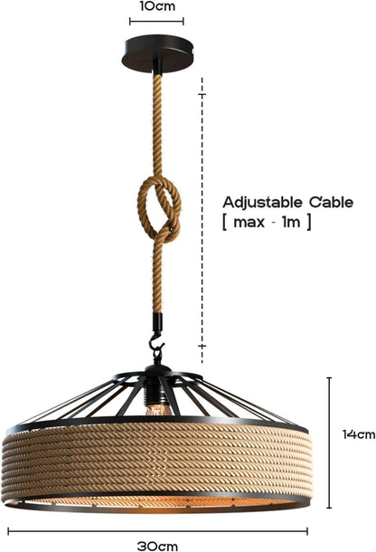 natural jute rope ceiling lamp