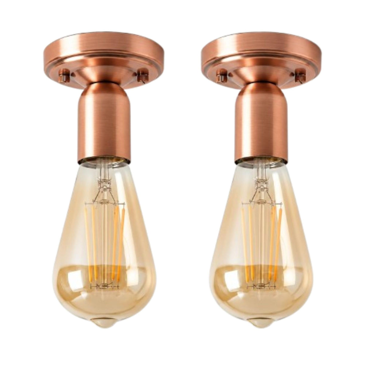 2 Pack Vintage Ceiling Lamp E27 Flush Mount Light Fixture~4085