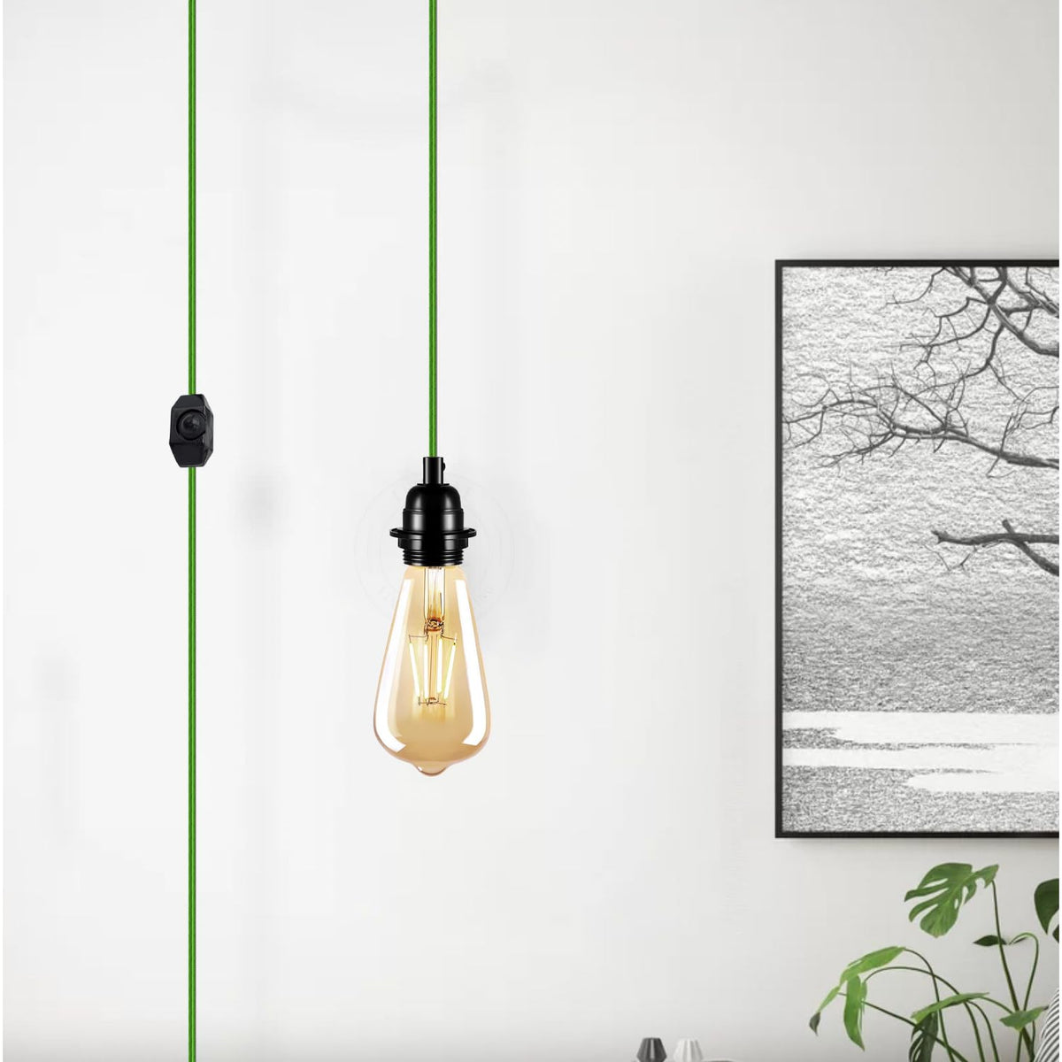 Industrial hanging 4m Plug in Pendant Light Fit~4065