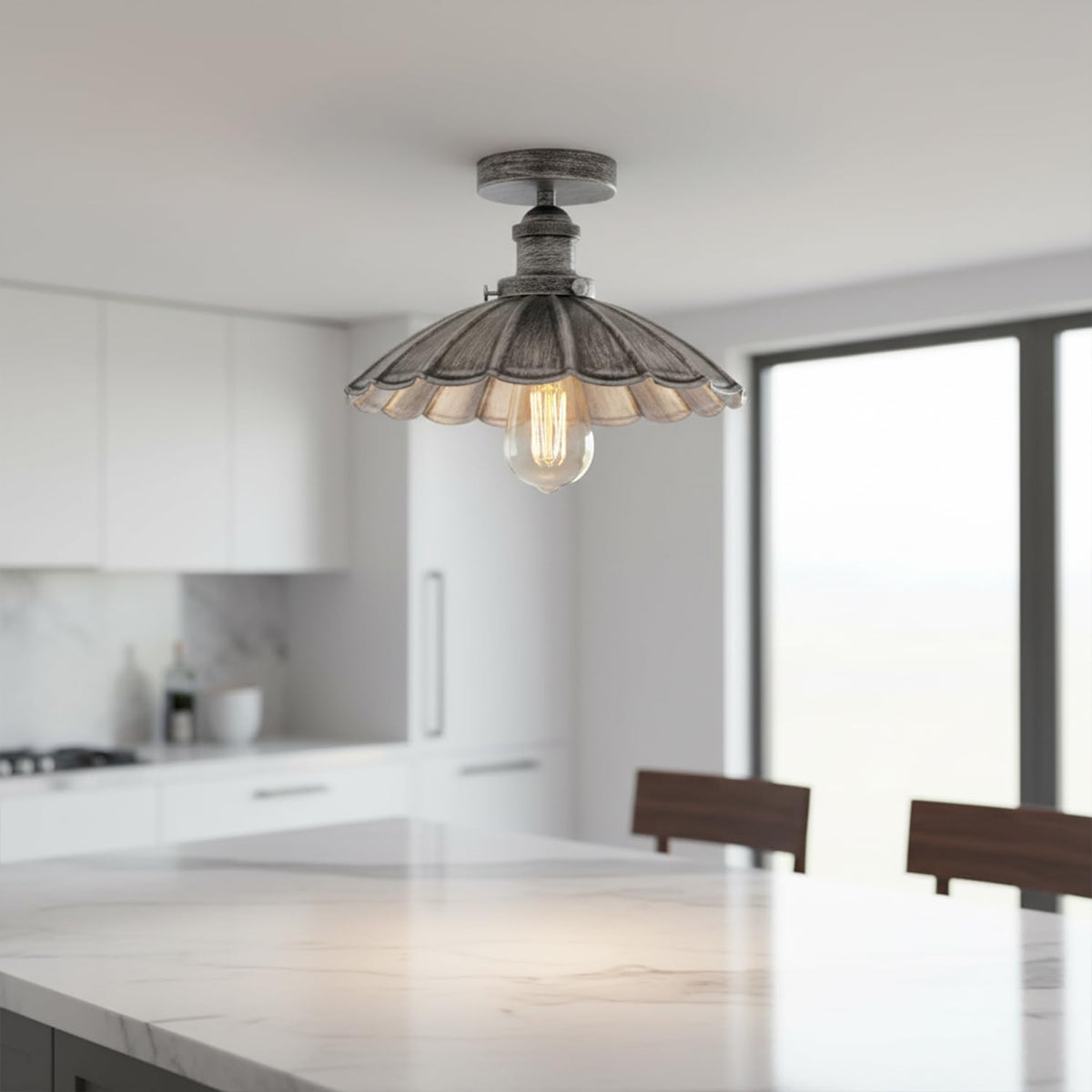 Vintage Retro Semi Flush Mount Metal Ceiling Lamp~4058