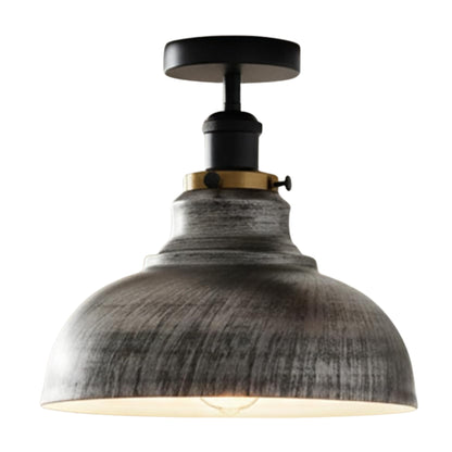 Curvy Metal Shade Ceiling Light, Semi Flush Mount Fixture, E26 Black Holder
