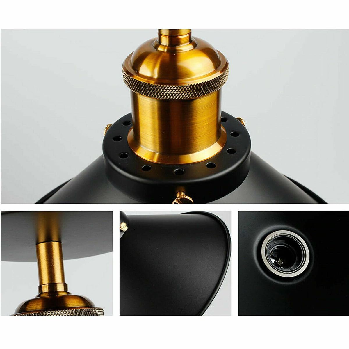 Cone Semi Flush Ceiling Light 22cm E27 with Bulb ~4110