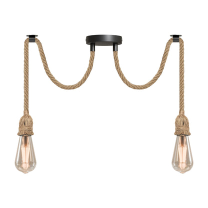 LEDSone Hemp Rope Pendant Light | Rustic Farmhouse Twin E27