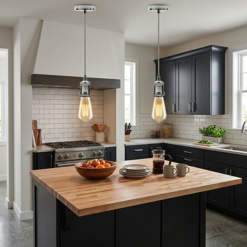 2 Pack Vintage E27 Pendant Light 2m Cable ~ 4062