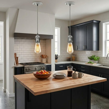 2 Pack Vintage E27 Pendant Light 2m Cable ~ 4062