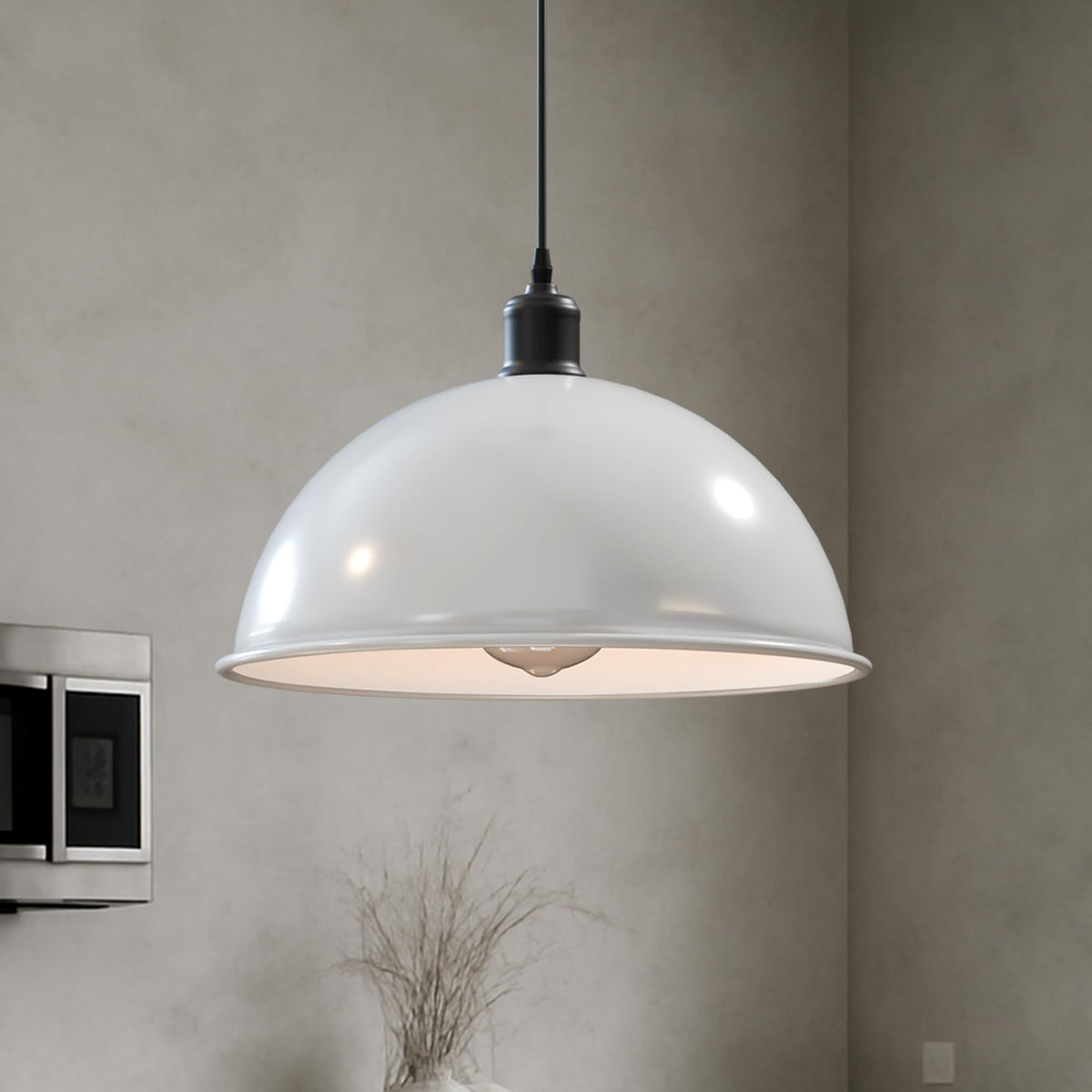 Vintage Large Industrial E27 Pendant Metal Ceiling Light Dome Shade ~3556
