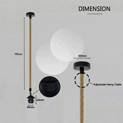 Hemp Ceiling Pendant Light Fitting E27 Lamp~4109