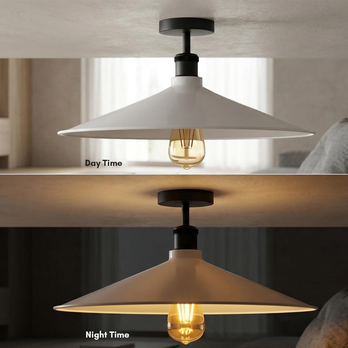 Vintage E27 Semi Flush Mount Metal Ceiling Lights~4069