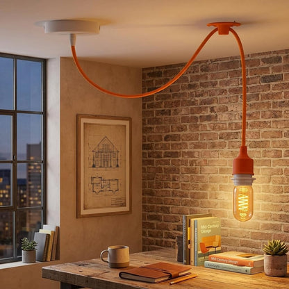 2 Pack 2m Spider Pendant Light E27 Adjustable~4100