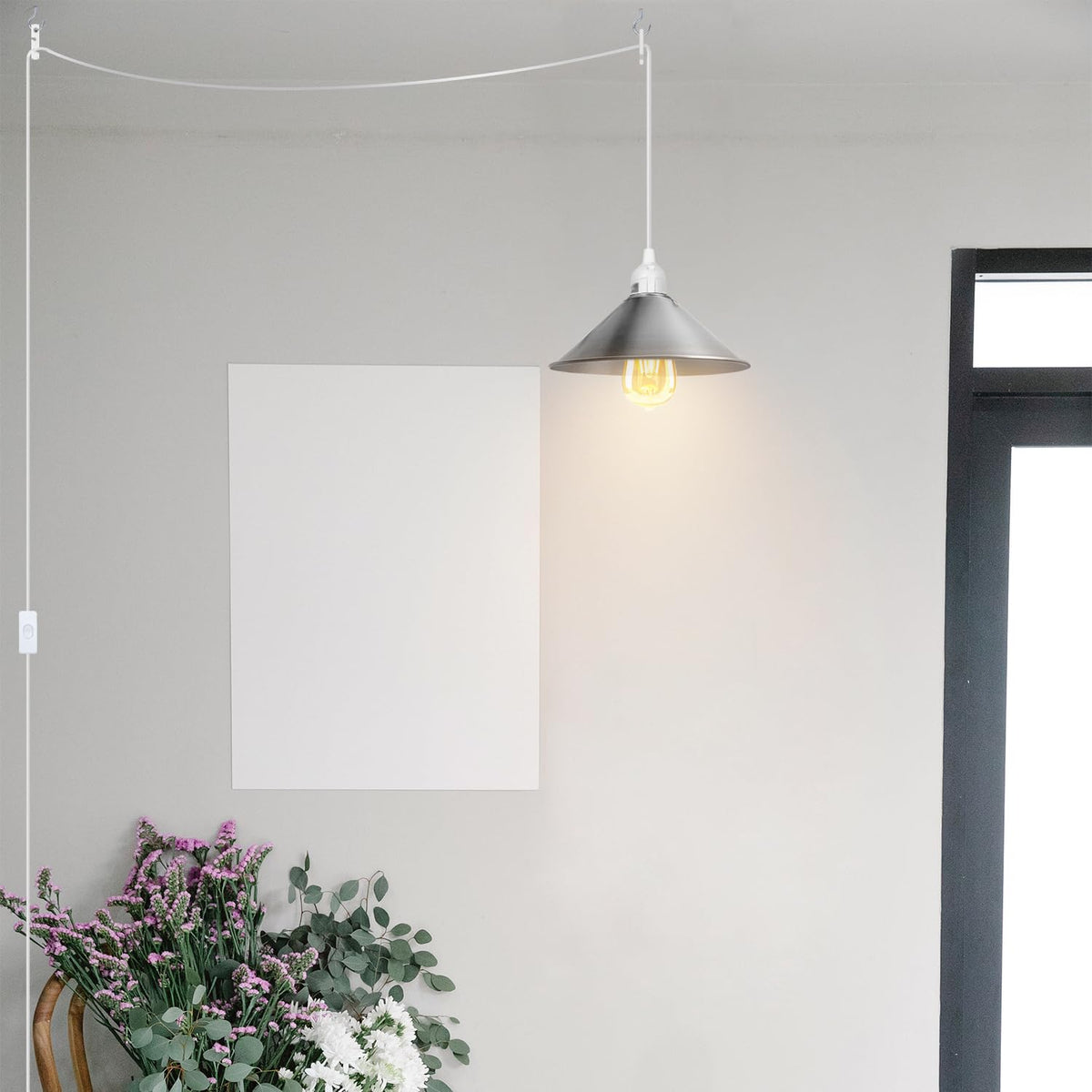 Plug in Pendant Light 2m/4.5m Cable E27 Lamp Holder~4119