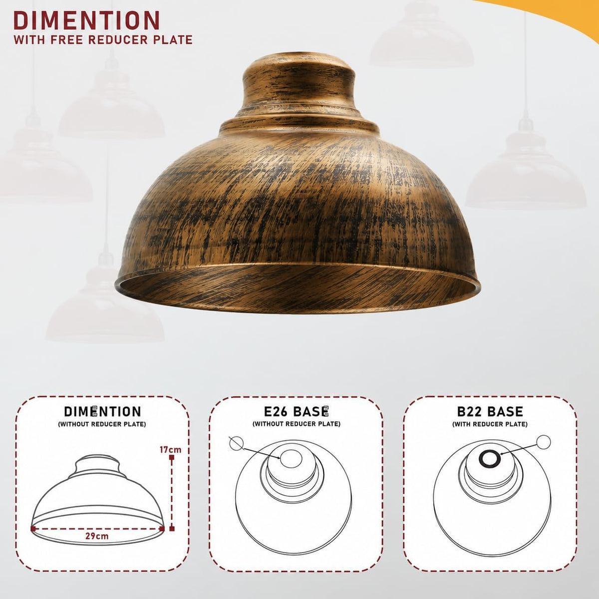2Pack 29cm Lamp Shade,Pendant Ceiling Light Shade~4080