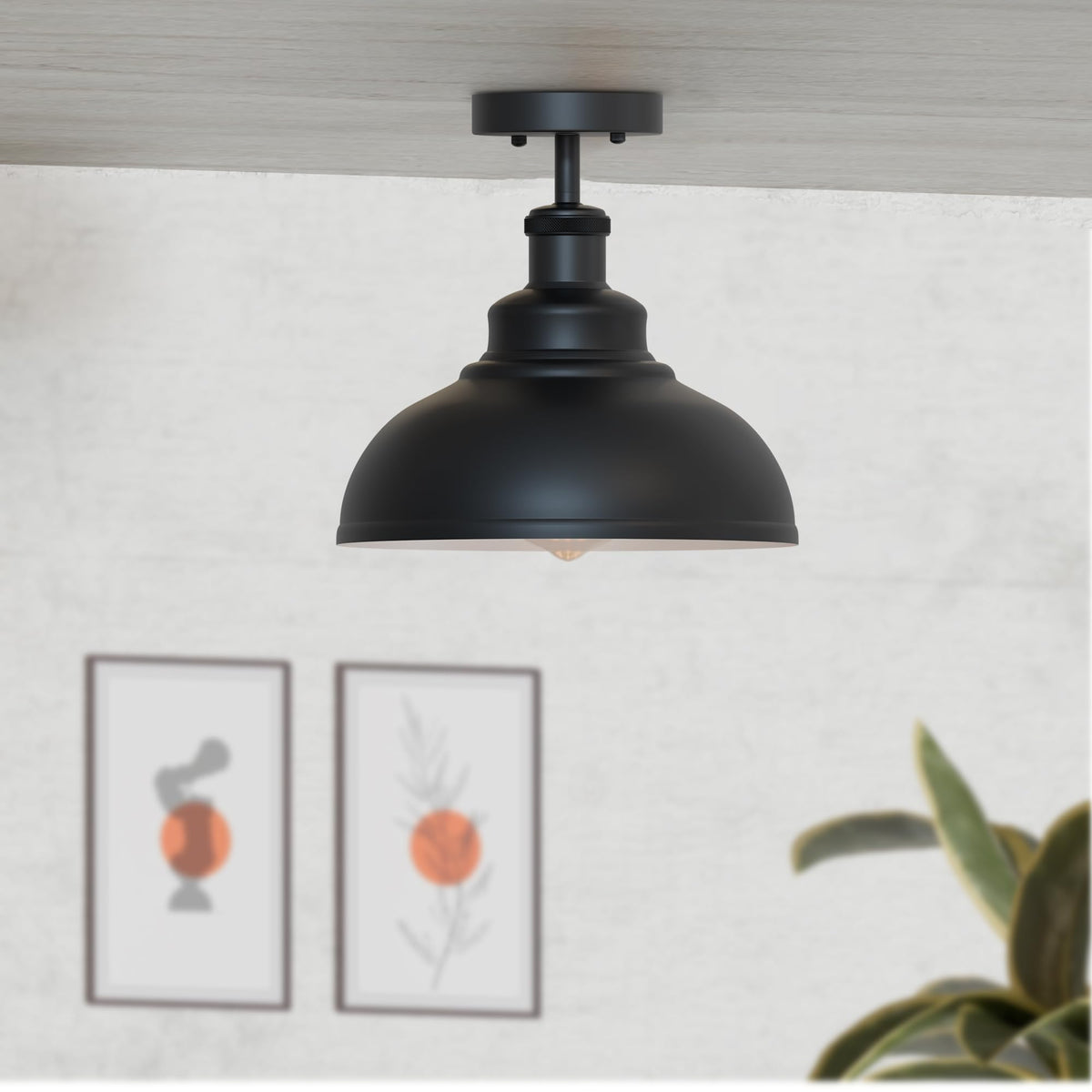 Industrial Modern Semi Flush Mount Ceiling Light~4064