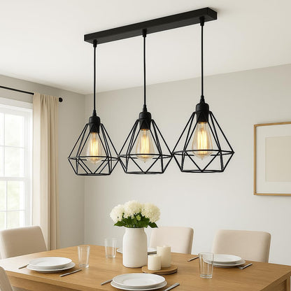 black metal cage shade lamp