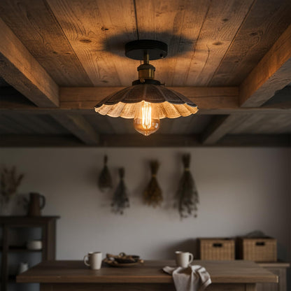 Industrial Semi Flush Light E27 Ceiling Lamp Fixture~4124