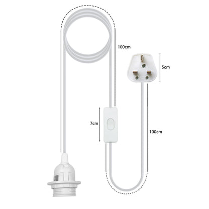 Plug in Pendant Light 2m/4.5m Cable E27 Lamp Holder~4119