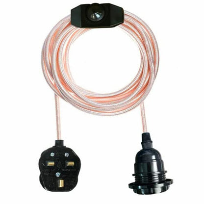 2m Plug in Pendant Light Fabric Cable  E27 Socket~4101