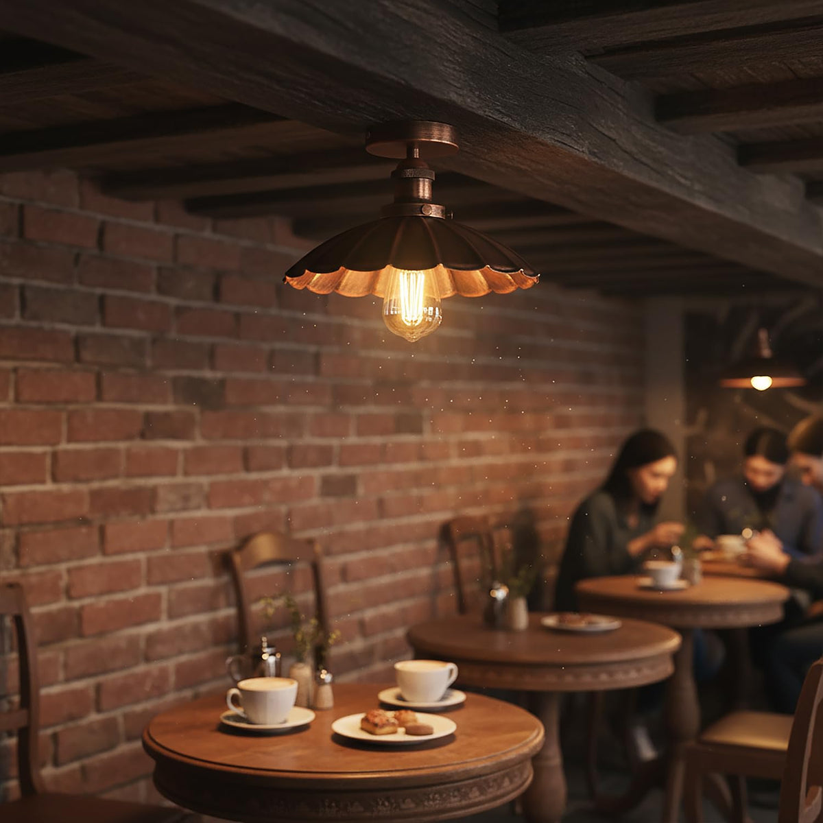 Vintage semi flush light E27 ceiling light