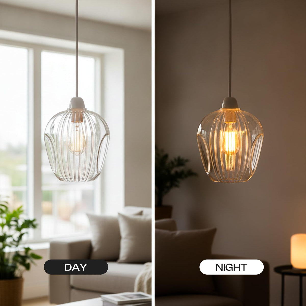 2Pack Glass Lamp Shade E27 Easy Fit Ceiling Pendant~4111