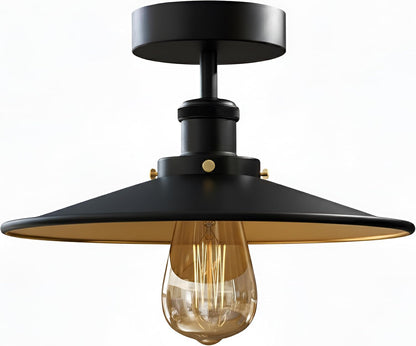 Industrial E27 Semi Flush Mount Ceiling Light~4041