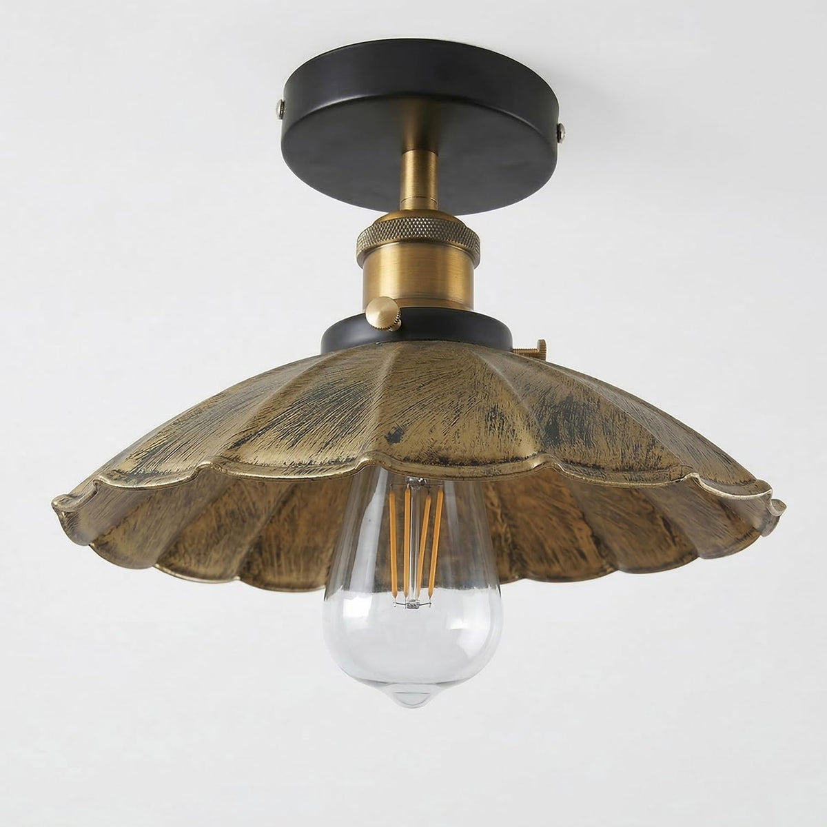 Industrial Semi Flush Light E27 Ceiling Lamp Fixture~4124