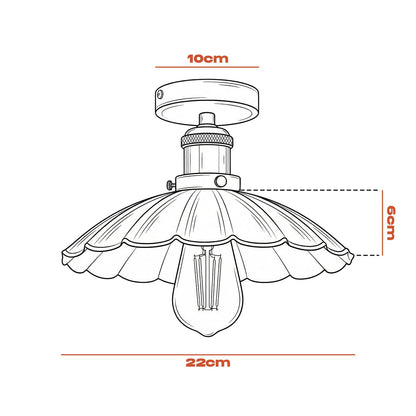 Vintage semi flush light E27 ceiling light