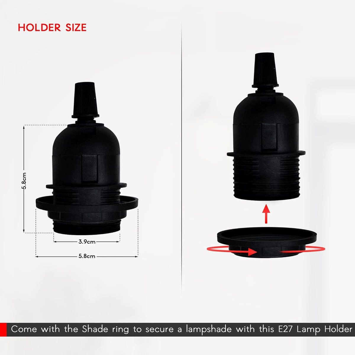 Plug in Pendant Light 2m/4.5m Cable E27 Lamp Holder~4119