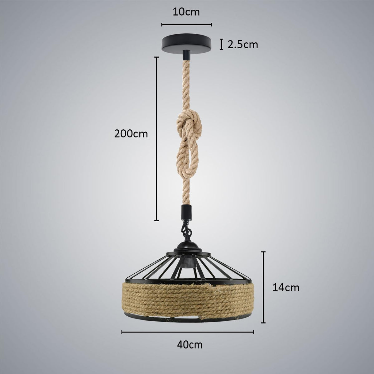 rustic hemp rope hanging light