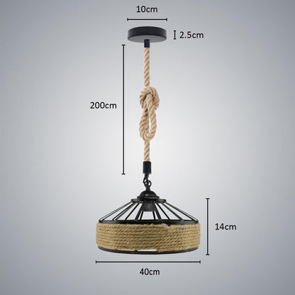 rustic hemp rope hanging light