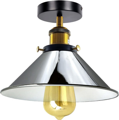 Cone Semi Flush Ceiling Light 22cm E27 with Bulb ~4110