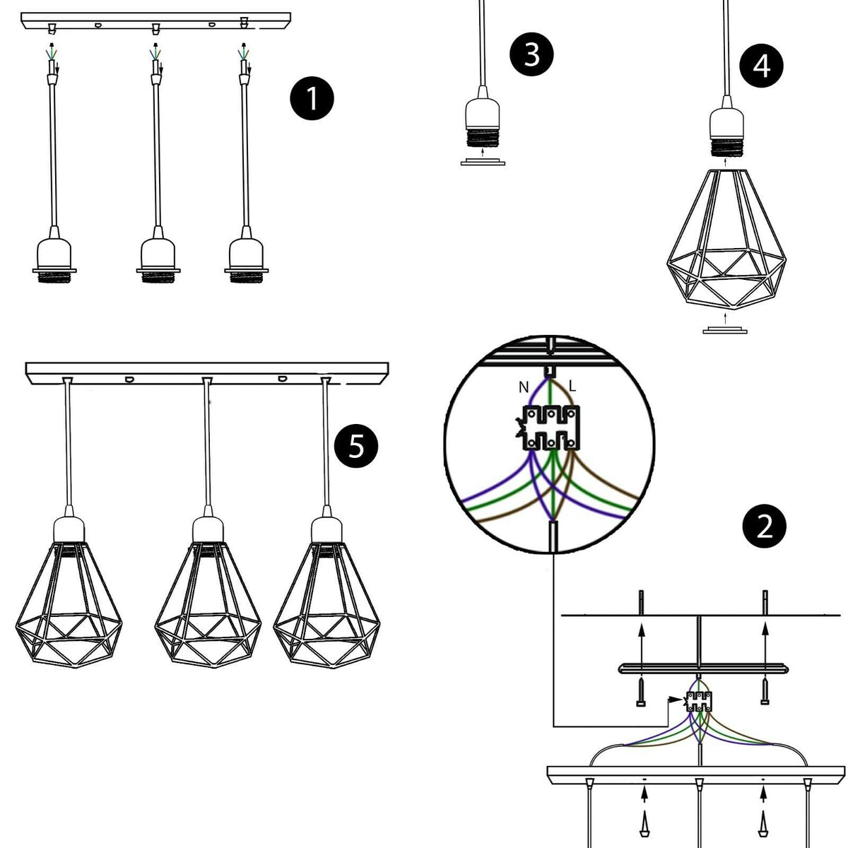 geometric ceiling shade lampsh